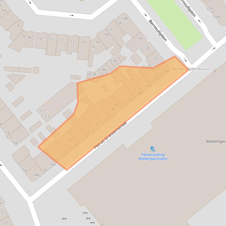 Kaart van postcodegebied 9714CB.