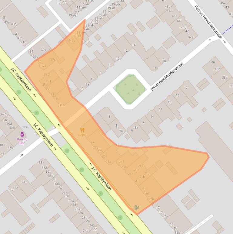 Kaart van postcodegebied 9714CM.