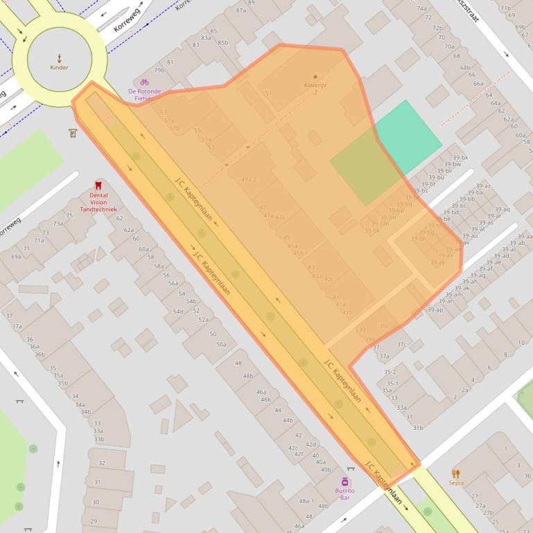 Kaart van postcodegebied 9714CN.