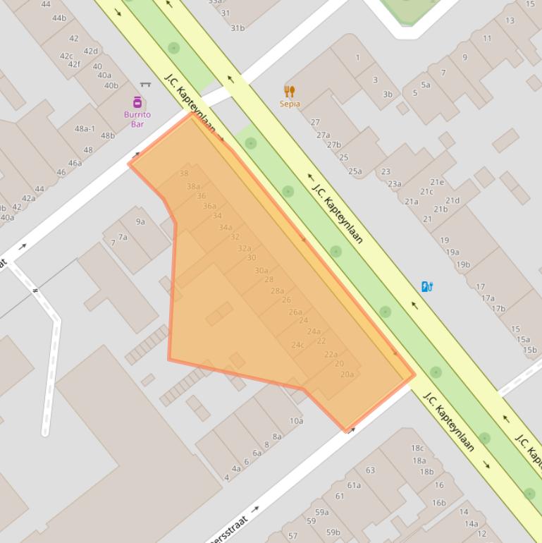 Kaart van postcodegebied 9714CR.