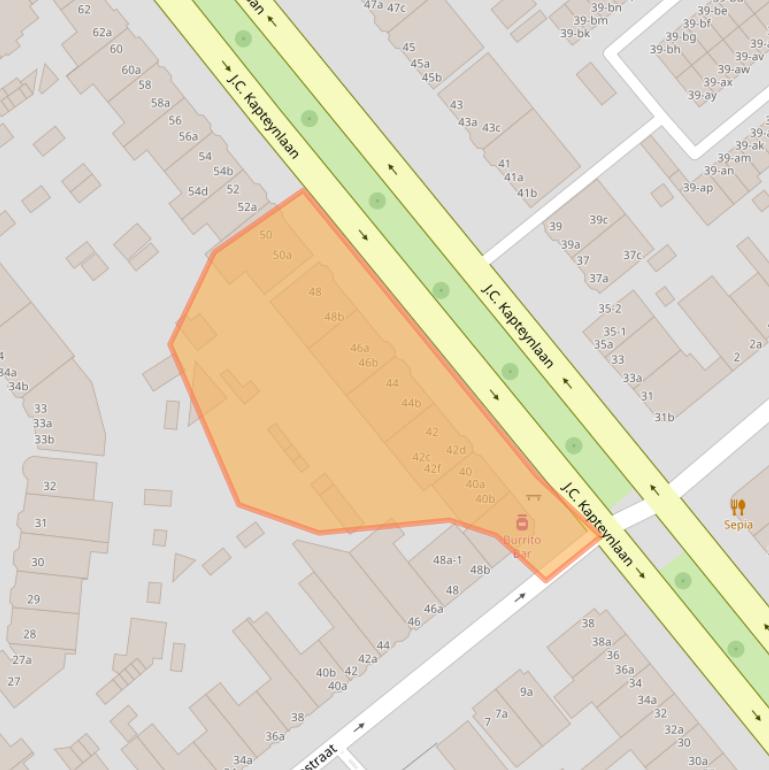 Kaart van postcodegebied 9714CS.