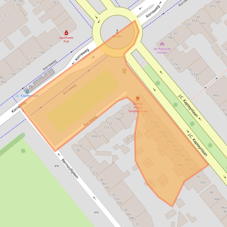 Kaart van postcodegebied 9714CT.