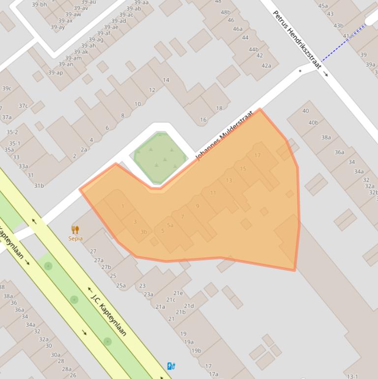 Kaart van postcodegebied 9714CV.