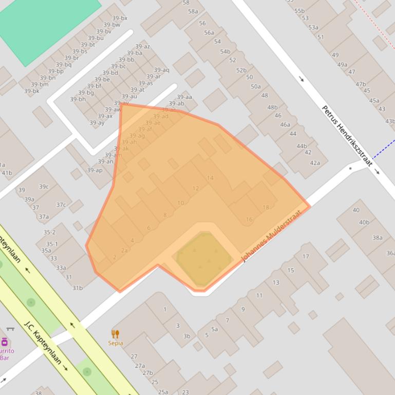 Kaart van postcodegebied 9714CW.