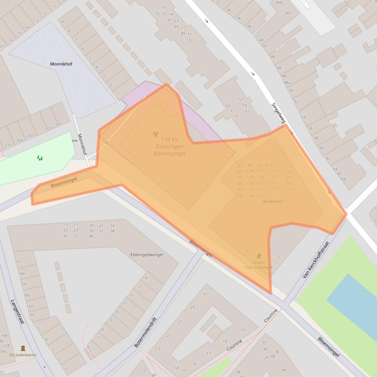 Kaart van postcodegebied 9714DS.