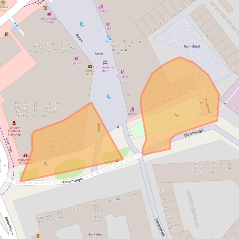Kaart van postcodegebied 9714DX.