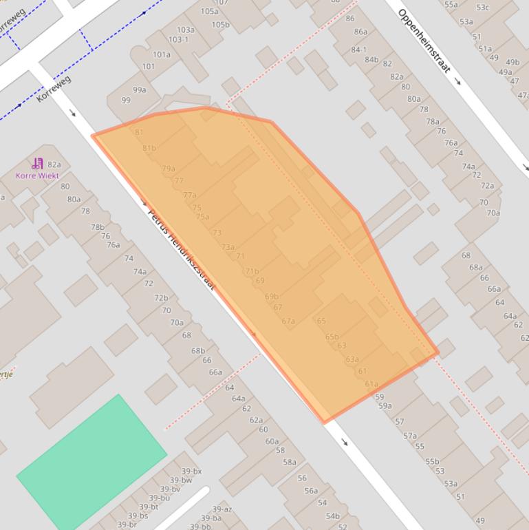 Kaart van postcodegebied 9714ED.