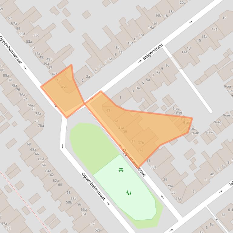 Kaart van postcodegebied 9714EM.