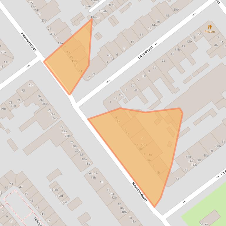 Kaart van postcodegebied 9714GE.