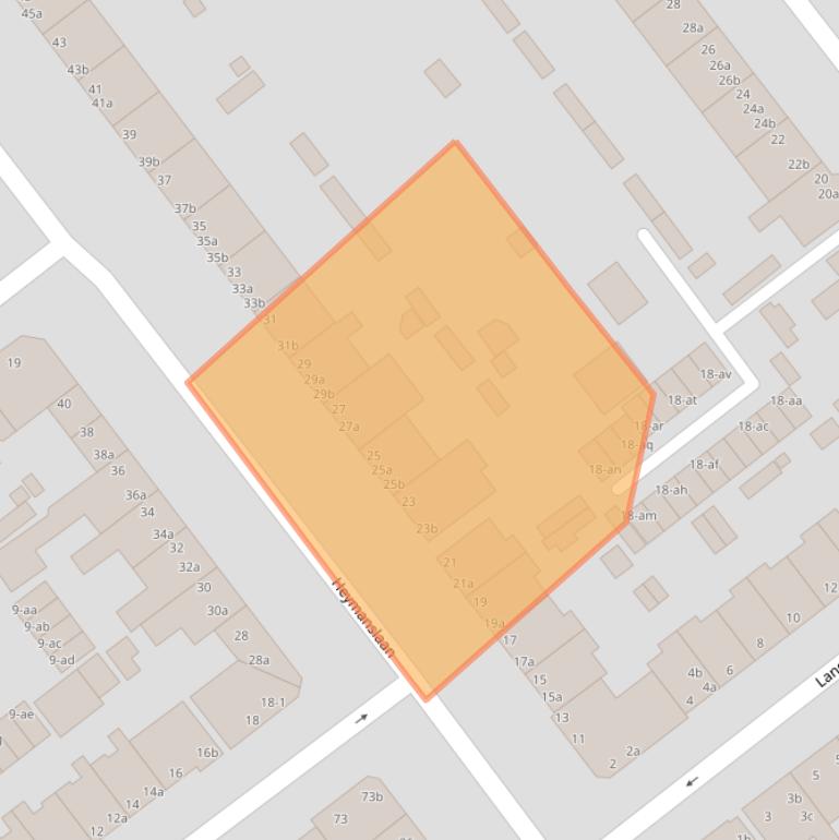 Kaart van postcodegebied 9714GG.