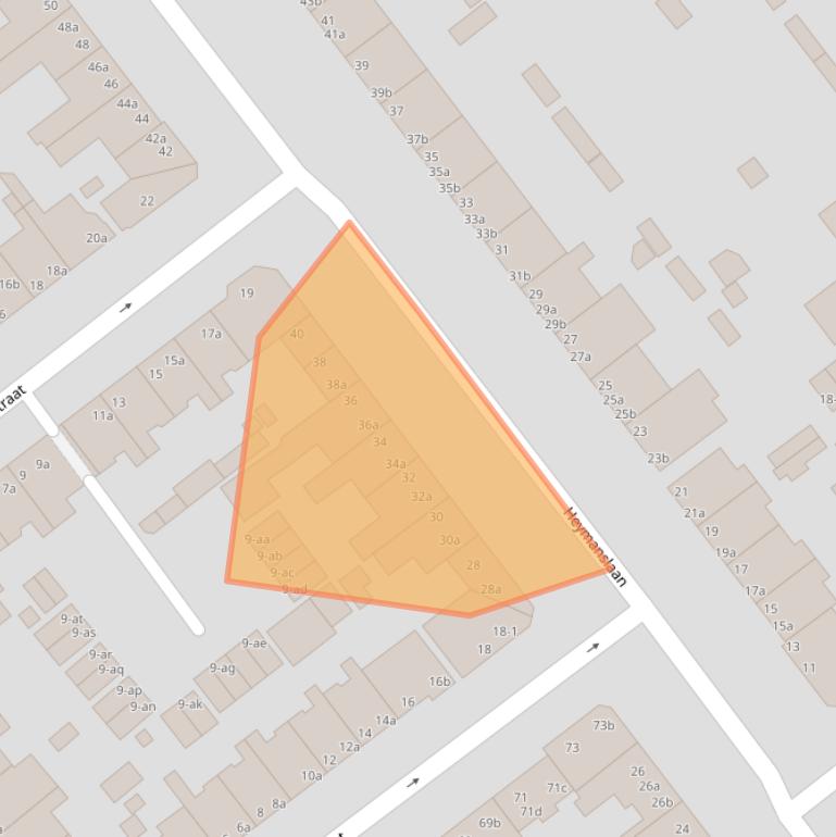 Kaart van postcodegebied 9714GM.