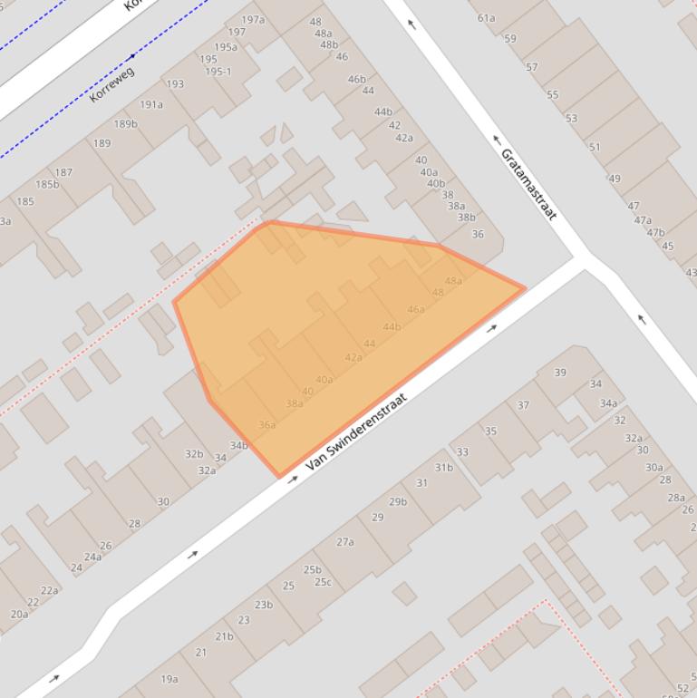 Kaart van postcodegebied 9714HG.