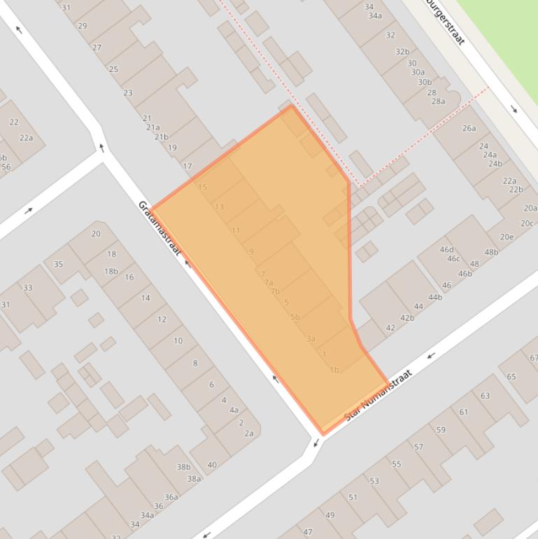 Kaart van postcodegebied 9714HM.