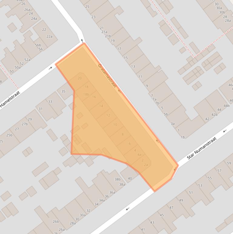 Kaart van postcodegebied 9714HR.