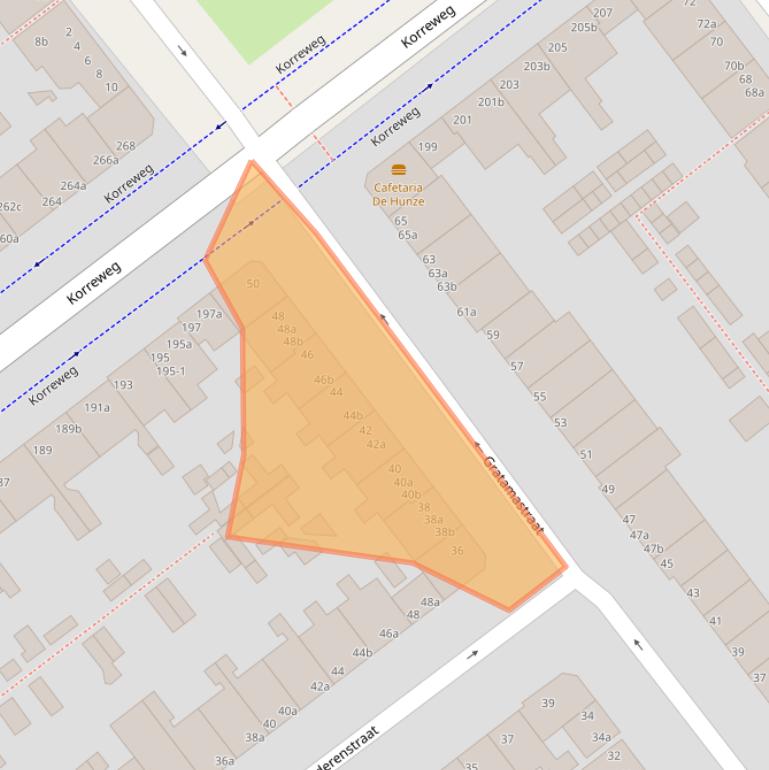 Kaart van postcodegebied 9714HT.