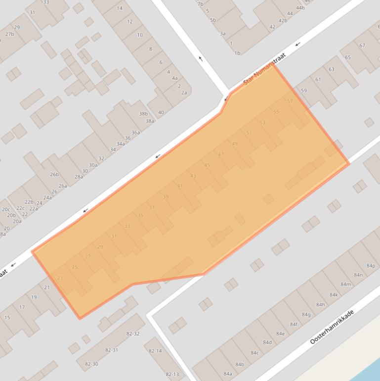 Kaart van postcodegebied 9714JJ.