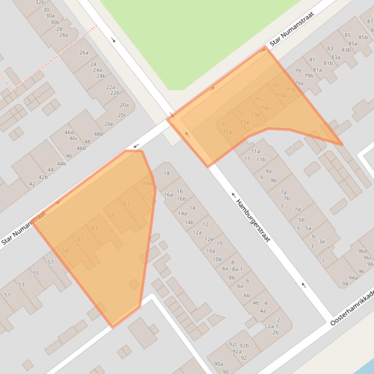 Kaart van postcodegebied 9714JK.