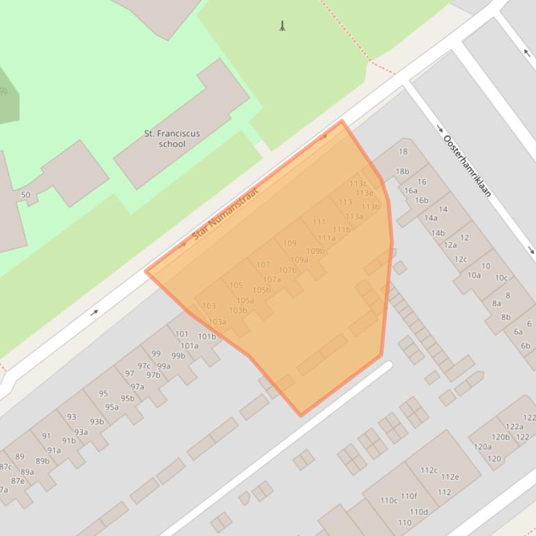 Kaart van postcodegebied 9714JN.