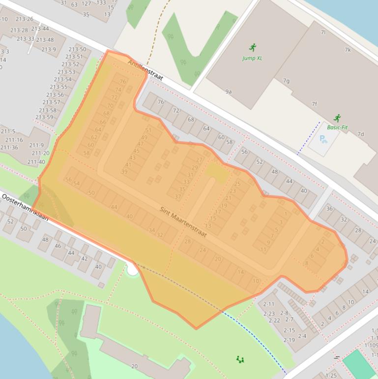 Kaart van postcodegebied 9714JV.