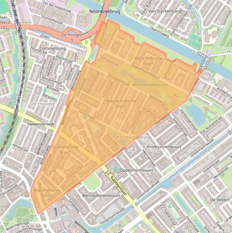 Kaart van postcodegebied 9715.