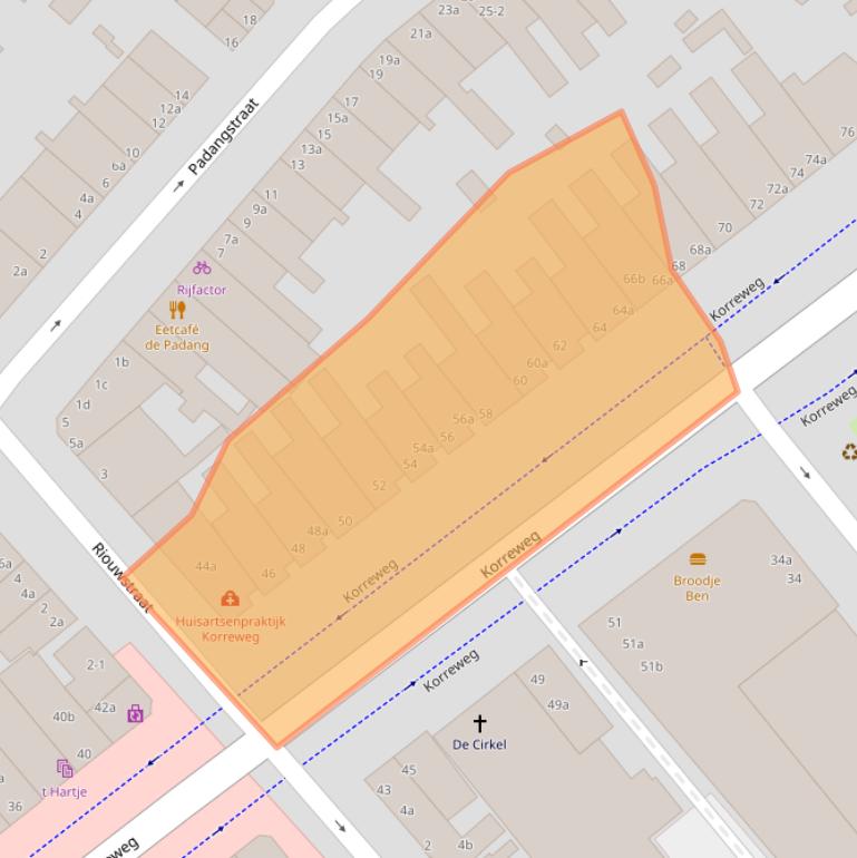 Kaart van postcodegebied 9715AD.