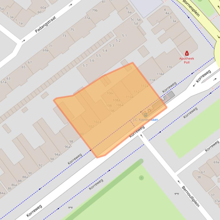 Kaart van postcodegebied 9715AH.