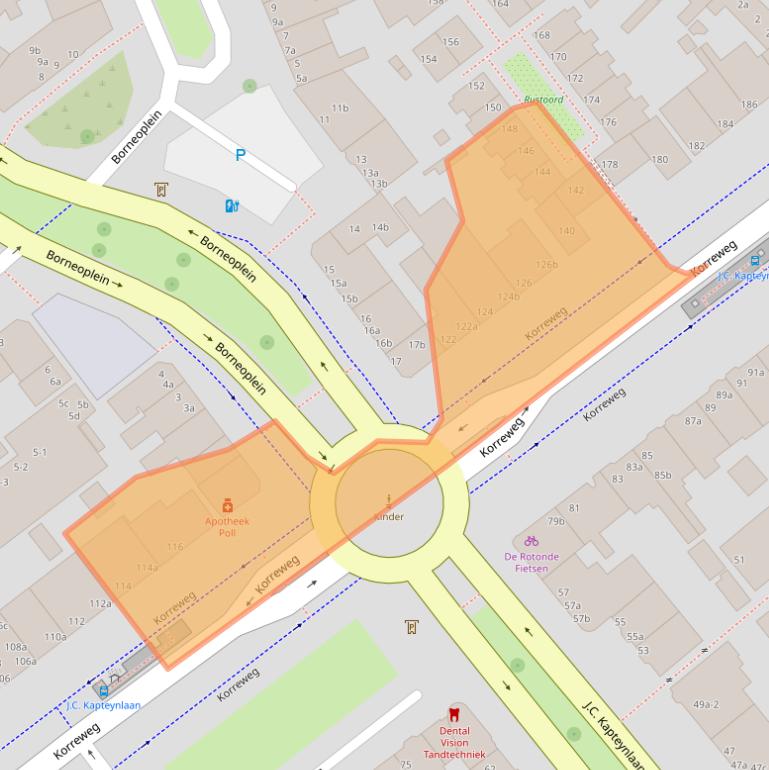 Kaart van postcodegebied 9715AJ.