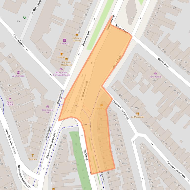 Kaart van postcodegebied 9715AZ.