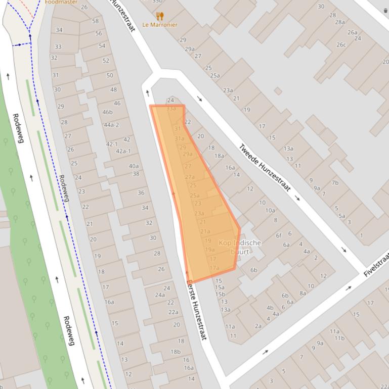 Kaart van postcodegebied 9715BJ.