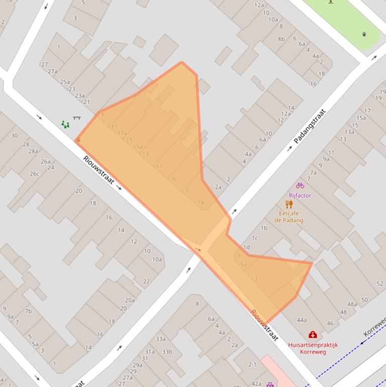 Kaart van postcodegebied 9715BS.