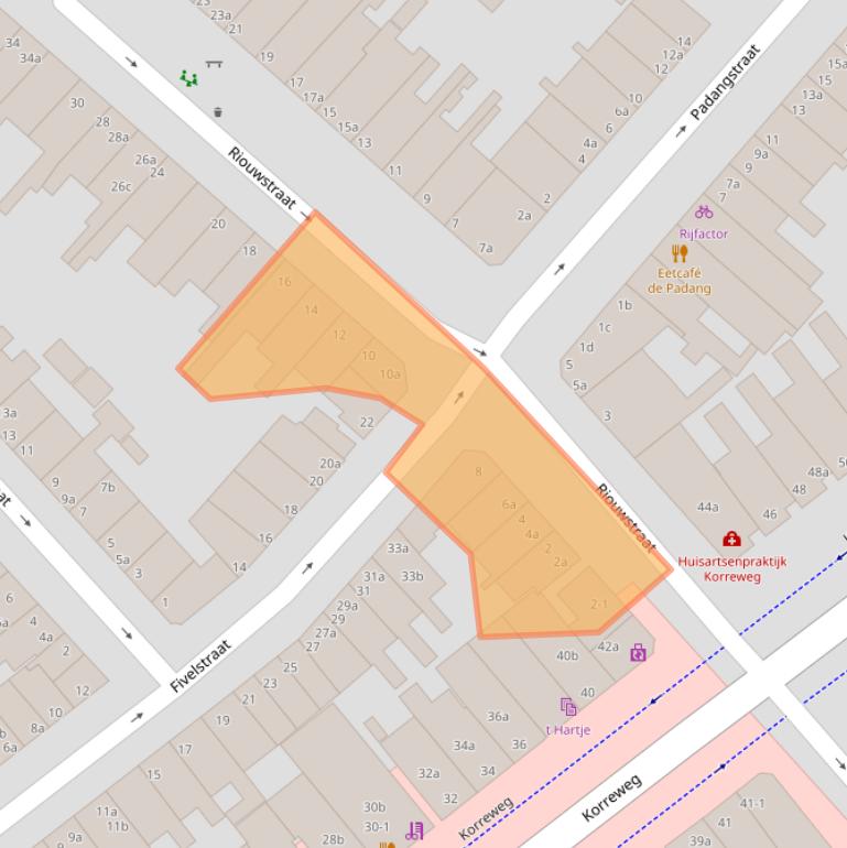 Kaart van postcodegebied 9715BV.