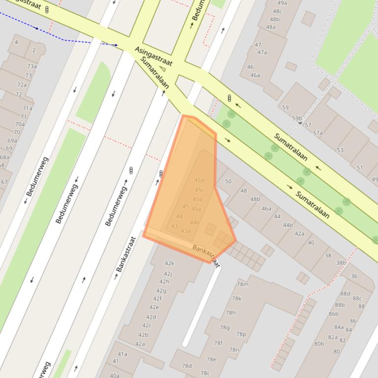 Kaart van postcodegebied 9715CE.