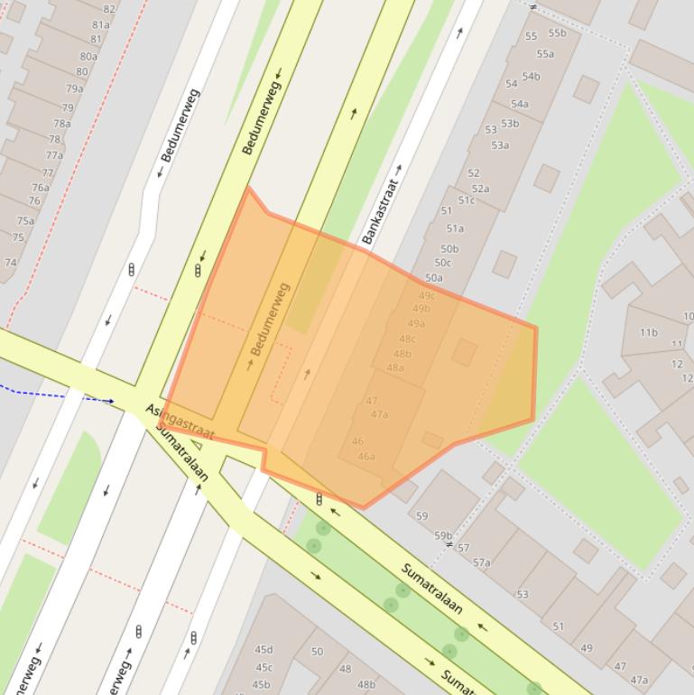 Kaart van postcodegebied 9715CG.