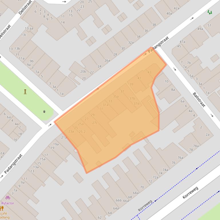 Kaart van postcodegebied 9715CL.