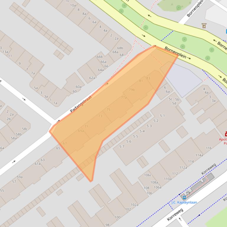 Kaart van postcodegebied 9715CN.