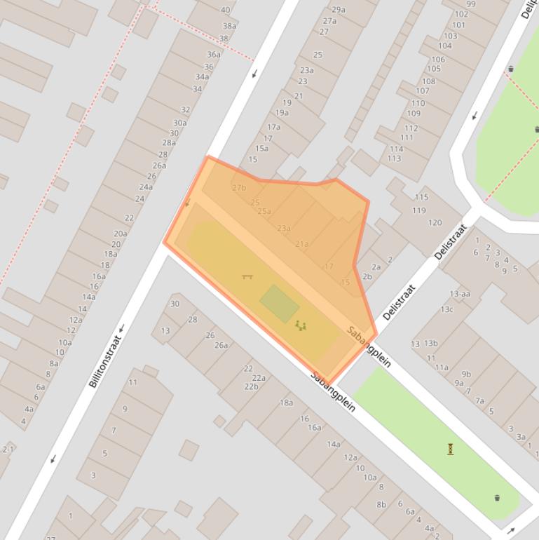 Kaart van postcodegebied 9715CW.