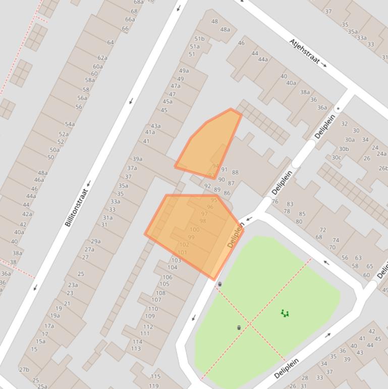 Kaart van postcodegebied 9715DC.