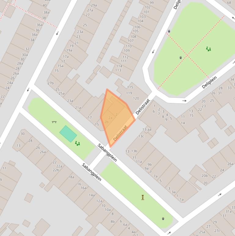 Kaart van postcodegebied 9715EA.