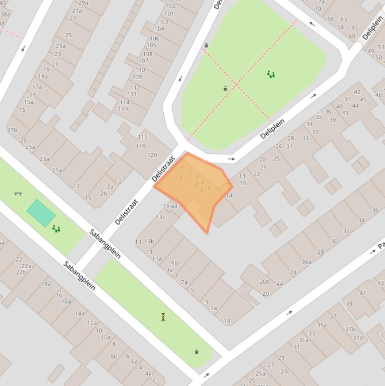 Kaart van postcodegebied 9715EB.