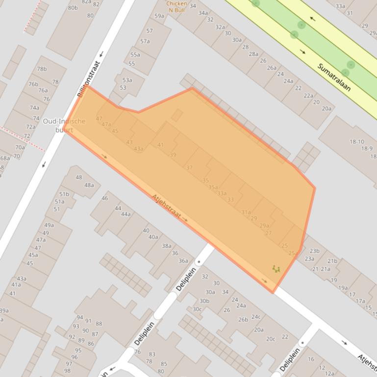 Kaart van postcodegebied 9715EH.