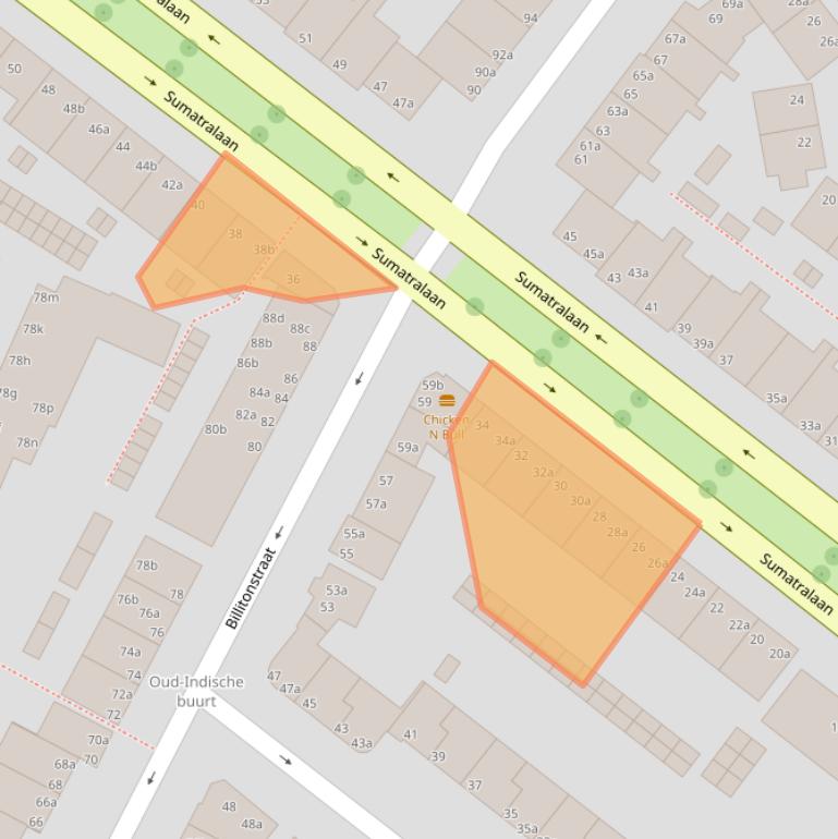 Kaart van postcodegebied 9715GE.