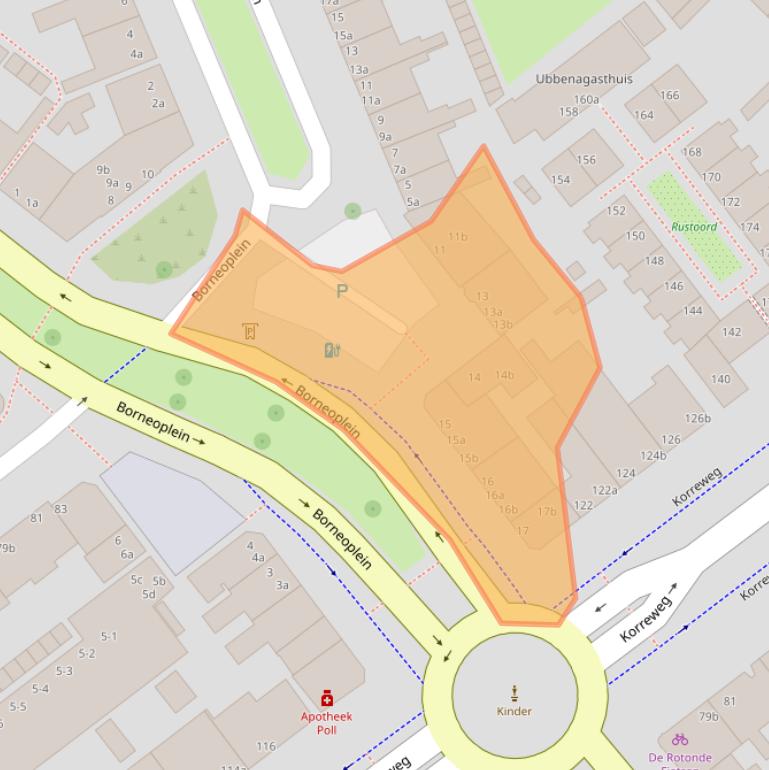 Kaart van postcodegebied 9715GN.