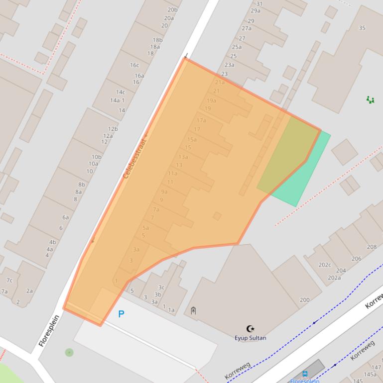 Kaart van postcodegebied 9715JA.