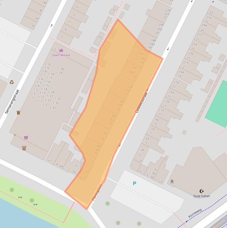 Kaart van postcodegebied 9715JE.