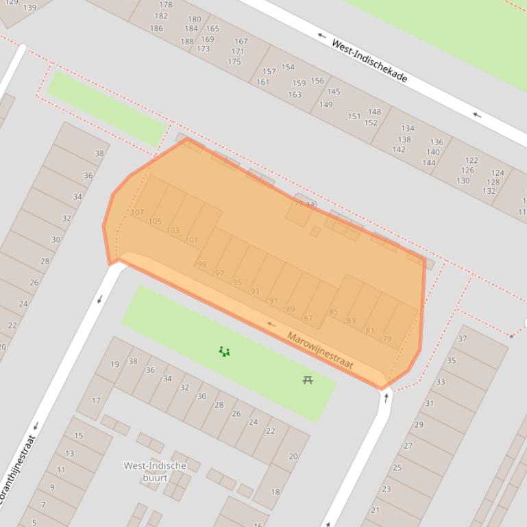 Kaart van postcodegebied 9715RB.