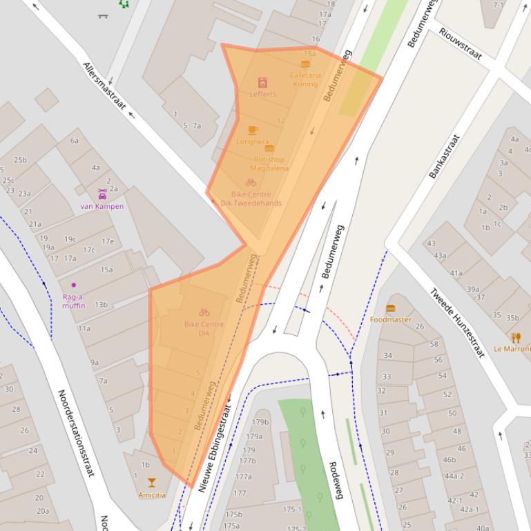 Kaart van postcodegebied 9716AA.