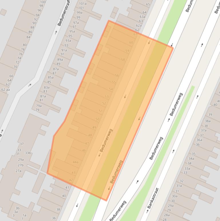 Kaart van postcodegebied 9716AD.