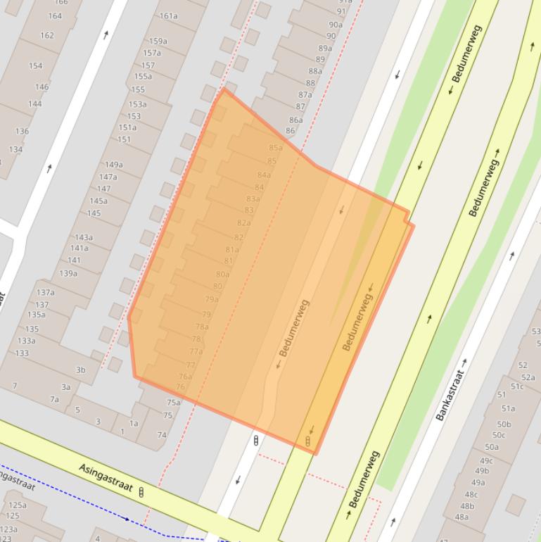 Kaart van postcodegebied 9716AG.