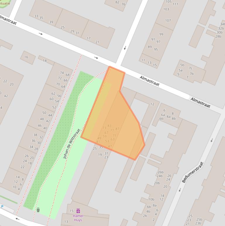 Kaart van postcodegebied 9716CB.