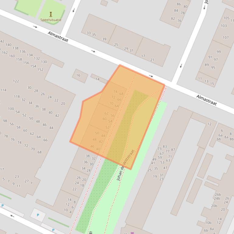 Kaart van postcodegebied 9716CH.